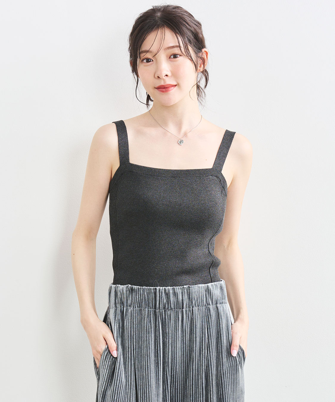 COCO DEAL「前後2WAYボタン付きニットタンク」|ニット・セーター|