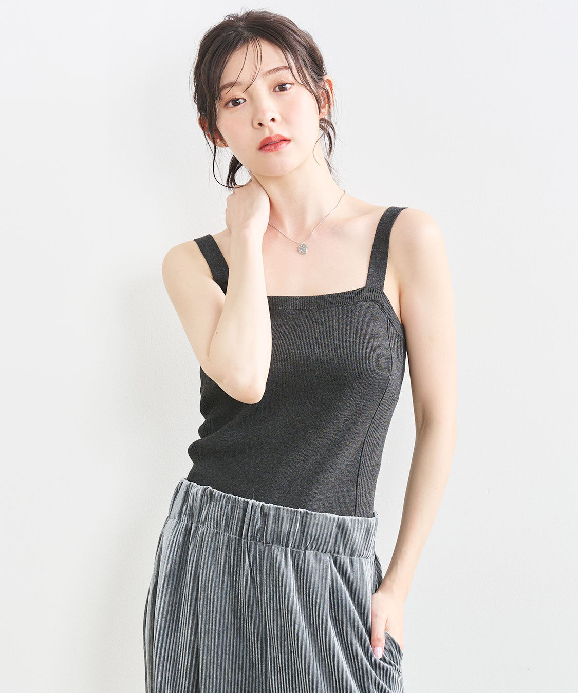 COCO DEAL「前後2WAYボタン付きニットタンク」|ニット・セーター|