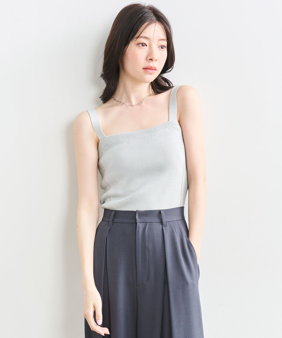 COCO DEAL「前後2WAYボタン付きニットタンク」|ニット・セーター|