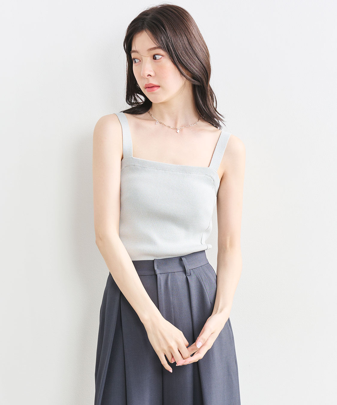 COCO DEAL「前後2WAYボタン付きニットタンク」|ニット・セーター|