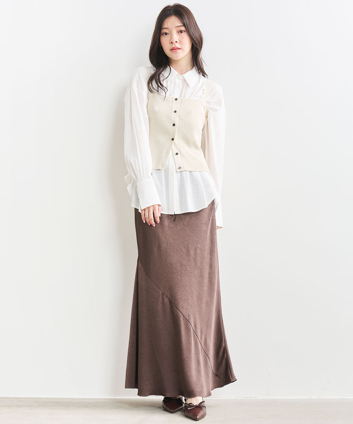 COCO DEAL「前後2WAYボタン付きニットタンク」|ニット・セーター|