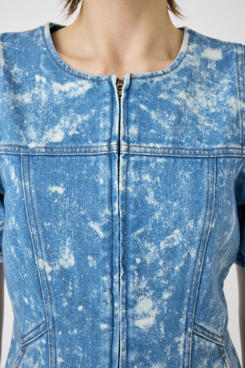 MOUSSY「FRONT ZIP CHEMICAL MINI ドレス」|ワンピース|