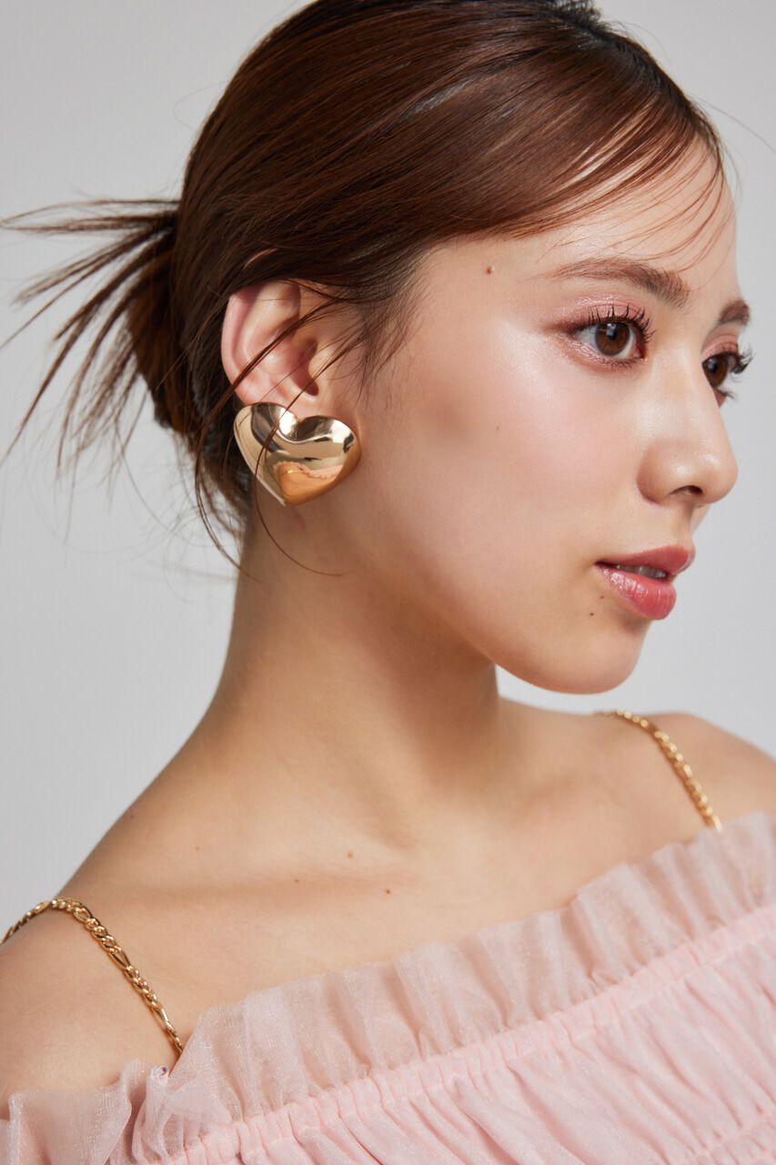 rienda「ハートモチーフビッグピアス」|ピアス|