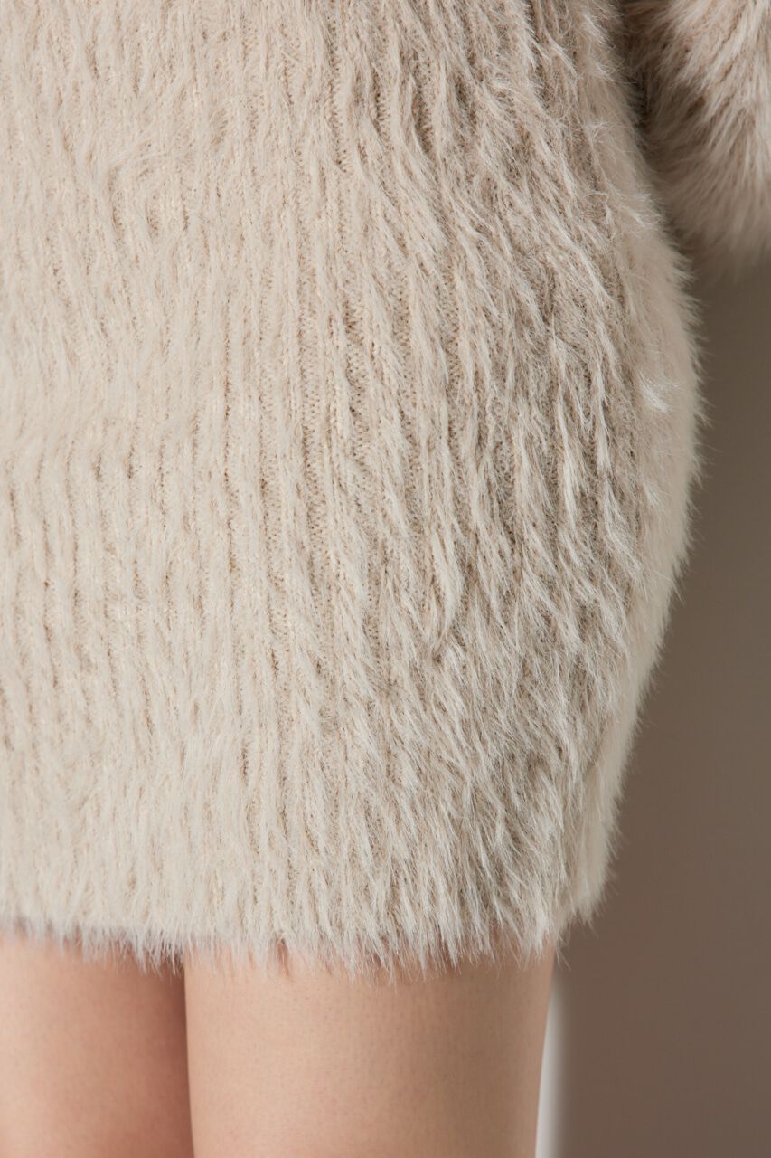 rienda「オフショルシャギーミニニットワンピース」|ワンピース|