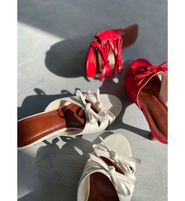 RESEXXY「ダブルリボンピンヒールサンダル」|サンダル|ホワイト