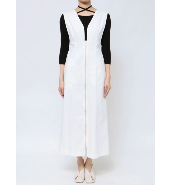 LAGUNAMOON「カーブラインフロントZIPジャンパースカート」|ワンピース|