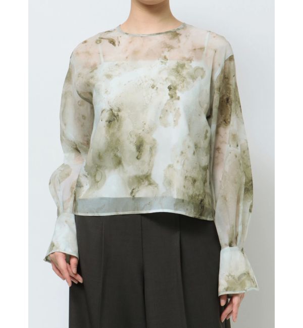 LAGUNAMOON「マーブライズドシアープリントブラウス」|シャツ・ブラウス|