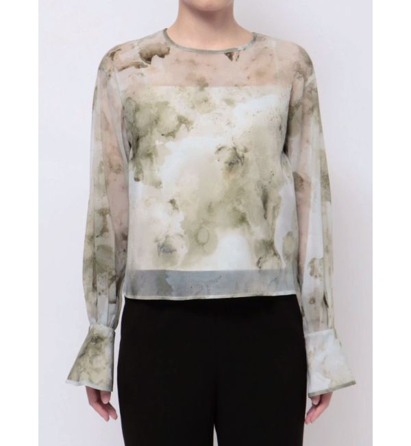 LAGUNAMOON「マーブライズドシアープリントブラウス」|シャツ・ブラウス|