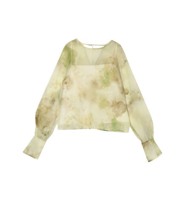 LAGUNAMOON「マーブライズドシアープリントブラウス」|シャツ・ブラウス|イエロー