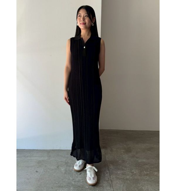 LAGUNAMOON「シャツカラーメランジニットワンピース」|ワンピース|