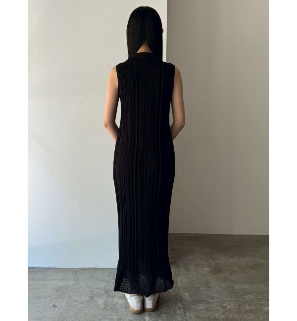 LAGUNAMOON「シャツカラーメランジニットワンピース」|ワンピース|