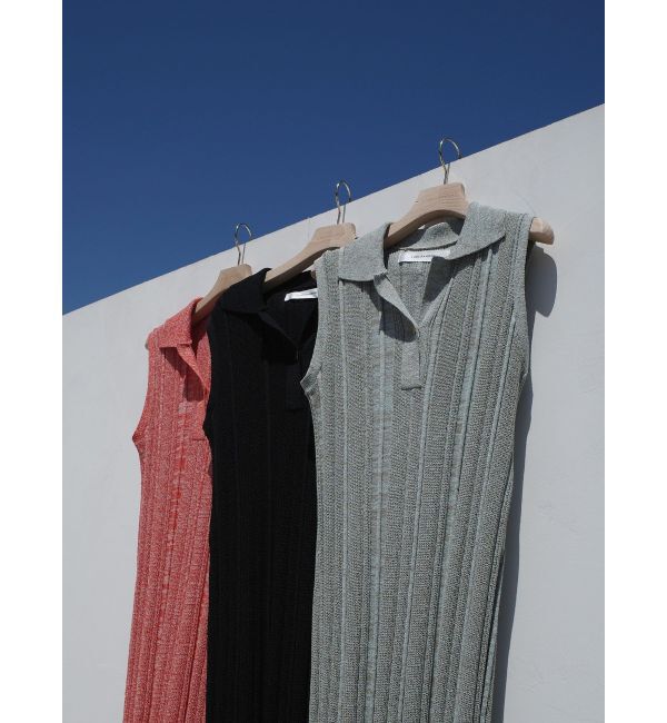 LAGUNAMOON「シャツカラーメランジニットワンピース」|ワンピース|