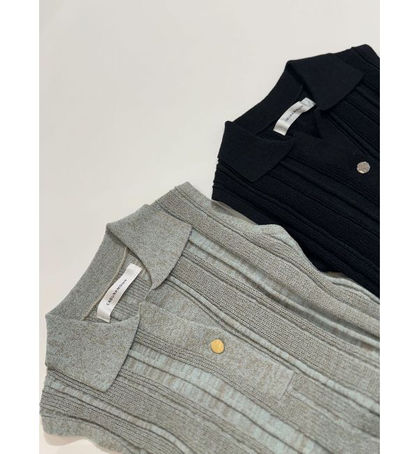 LAGUNAMOON「シャツカラーメランジニットワンピース」|ワンピース|