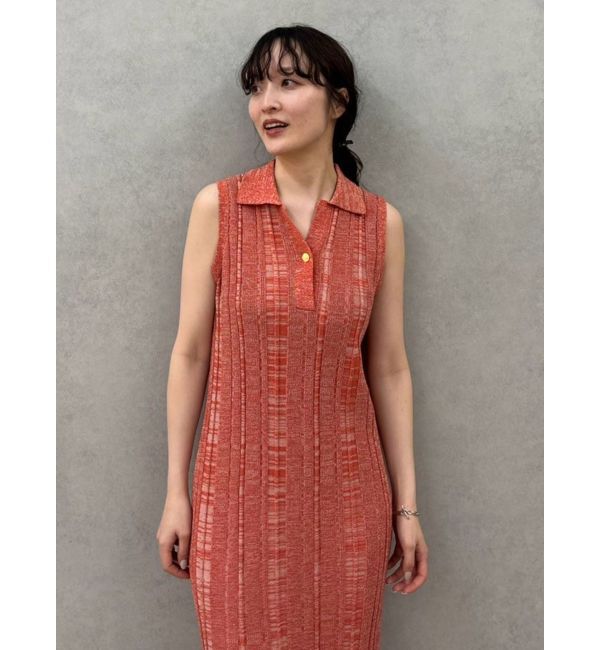 LAGUNAMOON「シャツカラーメランジニットワンピース」|ワンピース|