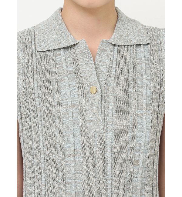 LAGUNAMOON「シャツカラーメランジニットワンピース」|ワンピース|