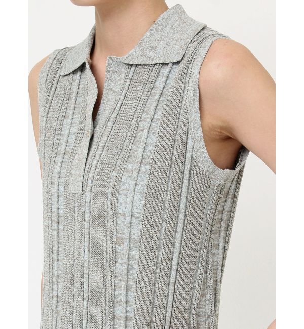 LAGUNAMOON「シャツカラーメランジニットワンピース」|ワンピース|