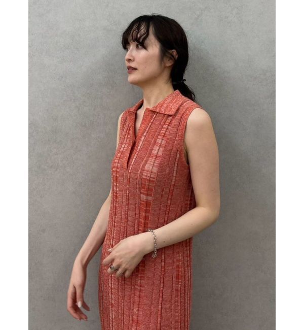 LAGUNAMOON「シャツカラーメランジニットワンピース」|ワンピース|