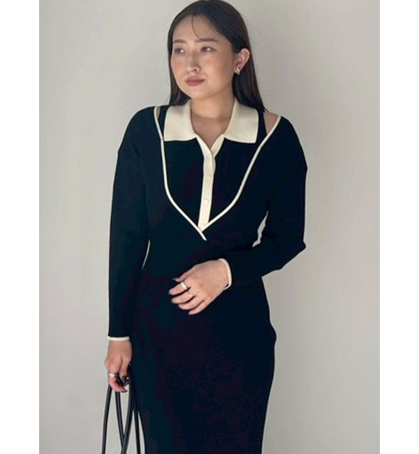 LAGUNAMOON「ラインディティールナローニットワンピース」|ワンピース|