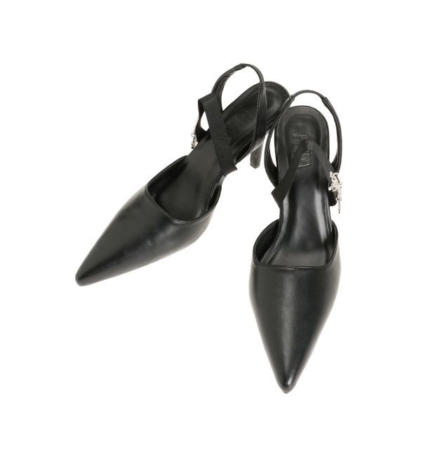 GYDA「heelストラップモチーフ付きポインテッドミュール」|パンプス|