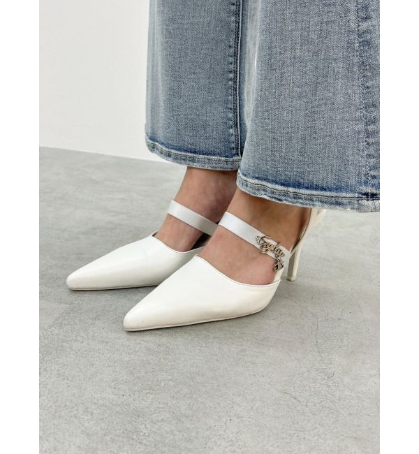 GYDA「heelストラップモチーフ付きポインテッドミュール」|パンプス|