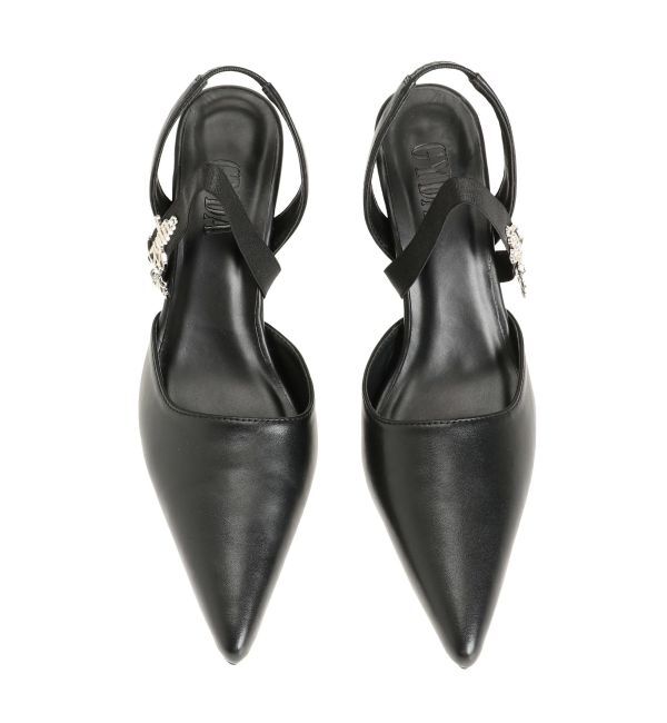 GYDA「heelストラップモチーフ付きポインテッドミュール」|パンプス|