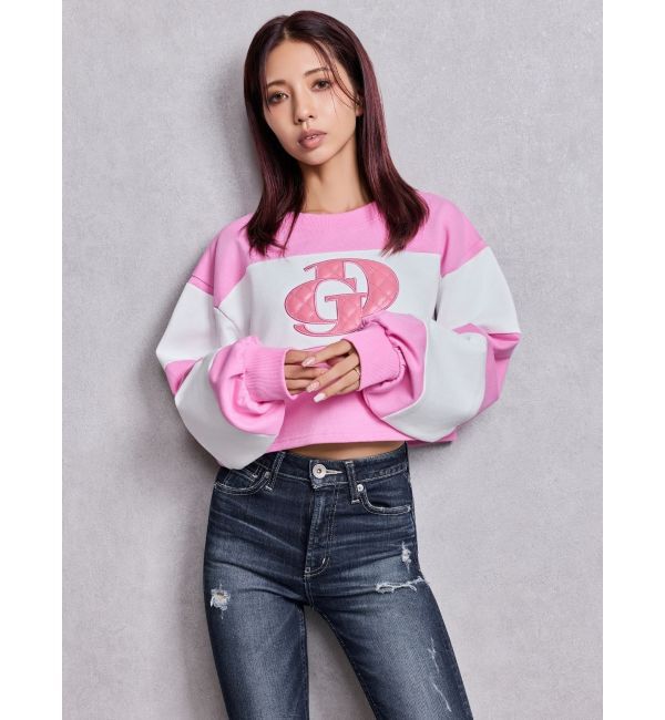 GYDA「GD fake leather patch shortトップス」|Tシャツ・カットソー|