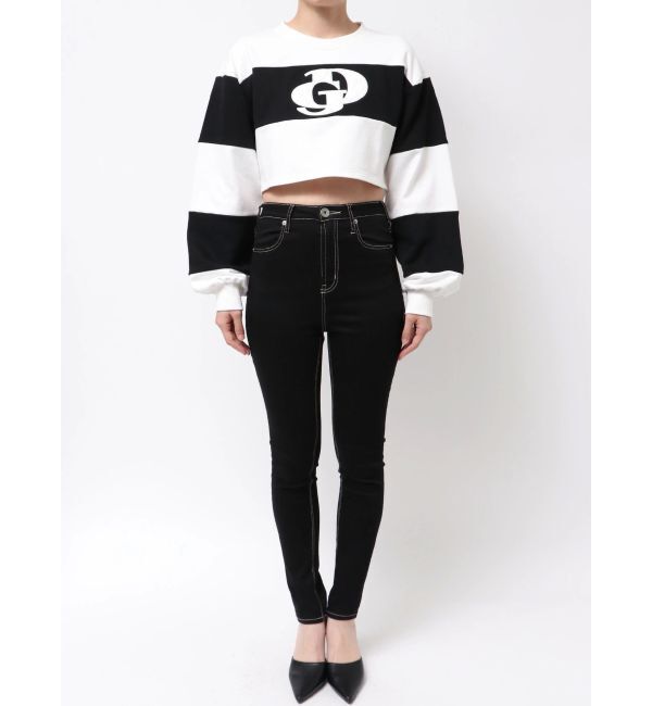 GYDA「GD fake leather patch shortトップス」|Tシャツ・カットソー|