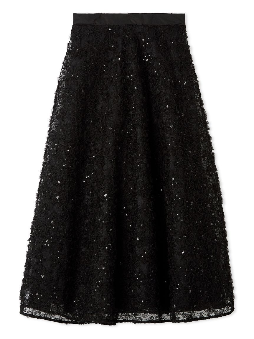 FURFUR「立体フラワーレーススカート」|スカート|BLK