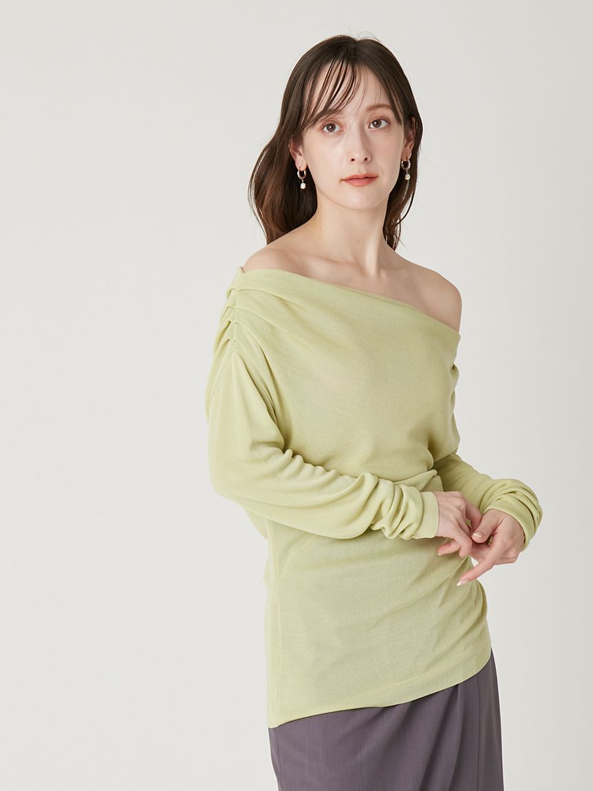 FRAY I.D「アシンメトリーオフショルニットトップス」|ニット・セーター|