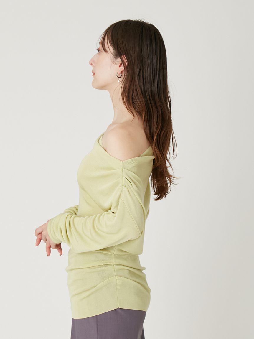 FRAY I.D「アシンメトリーオフショルニットトップス」|ニット・セーター|