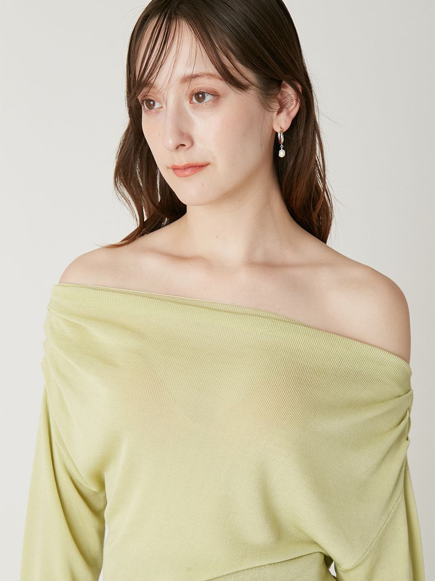 FRAY I.D「アシンメトリーオフショルニットトップス」|ニット・セーター|