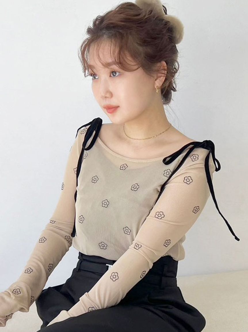 LILY BROWN「【LILY BROWN&times;MARY QUANT】デイジー柄シアーチュールトップス」|Tシャツ・カットソー|