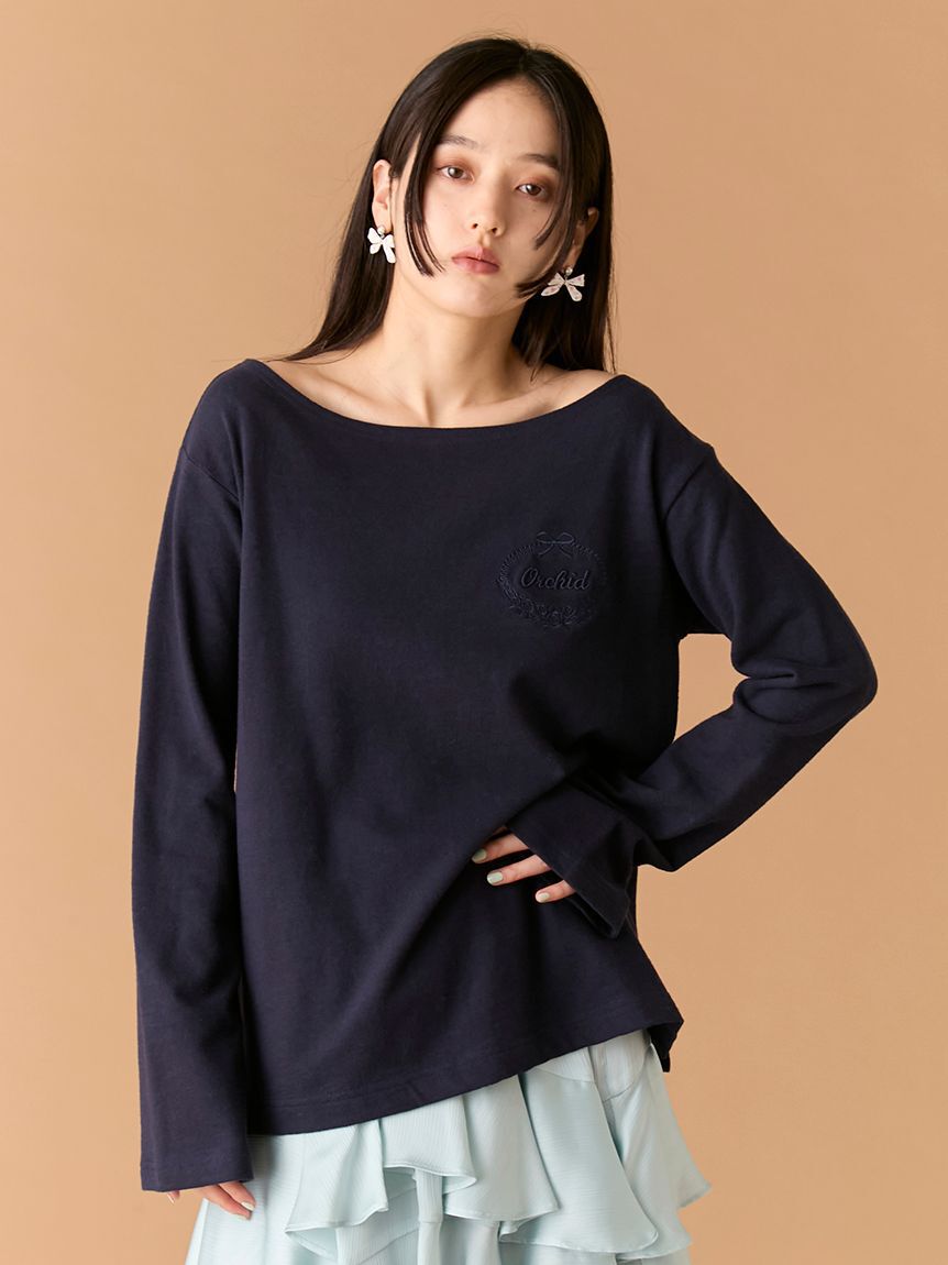 LILY BROWN「フラワーネームトップス」|Tシャツ・カットソー|NVY