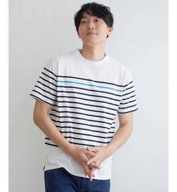 ikka「ボルテックスDRYボーダーTシャツ」|Tシャツ・カットソー|