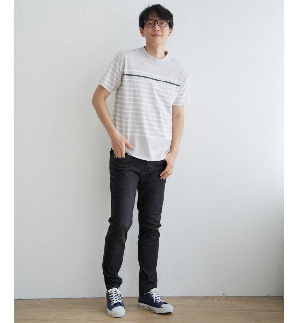 ikka「ボルテックスDRYボーダーTシャツ」|Tシャツ・カットソー|