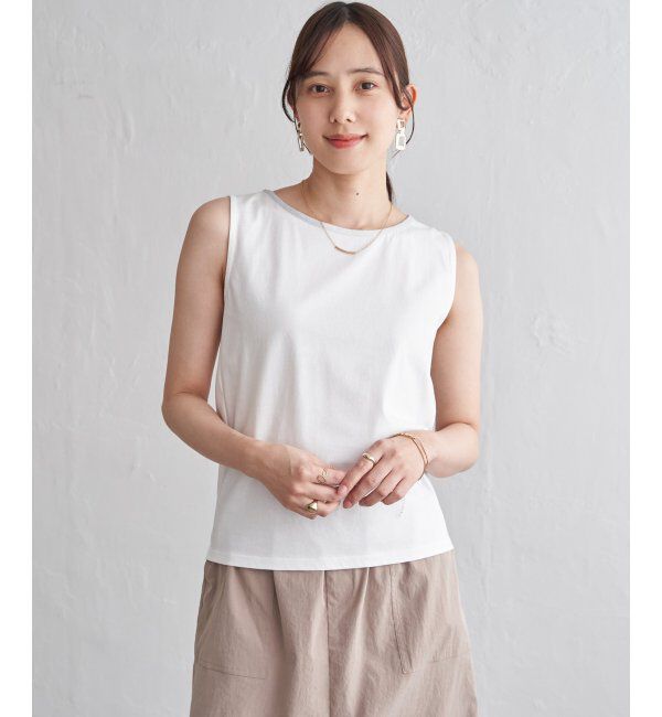 ikka「コットンUSAアビガイルタンクトップ」|タンクトップ|オフホワイト