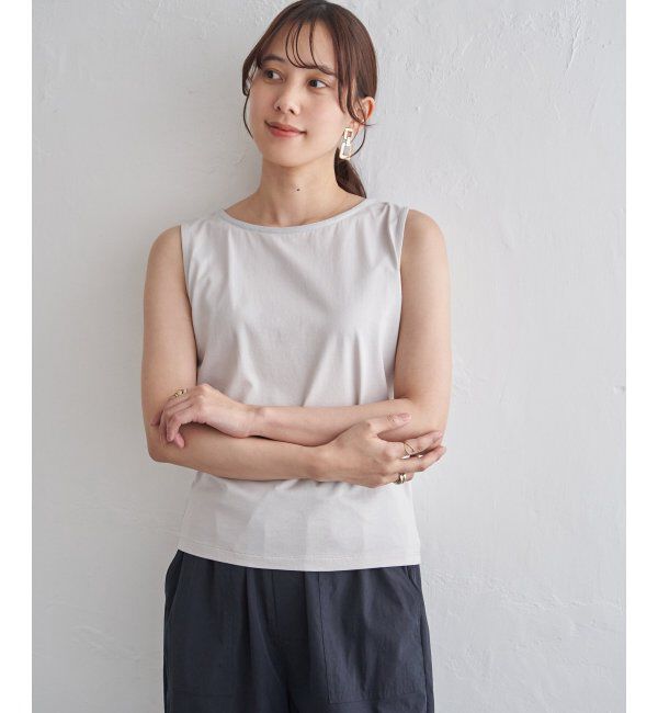 ikka「コットンUSAアビガイルタンクトップ」|タンクトップ|ライトグレイ