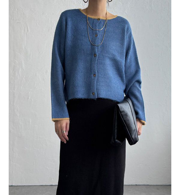 Lbc with Life「配色クルーショート丈カーディガン」|カーディガン|