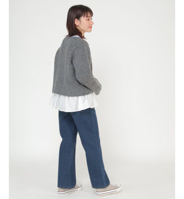 Lbc with Life「配色クルーショート丈カーディガン」|カーディガン|