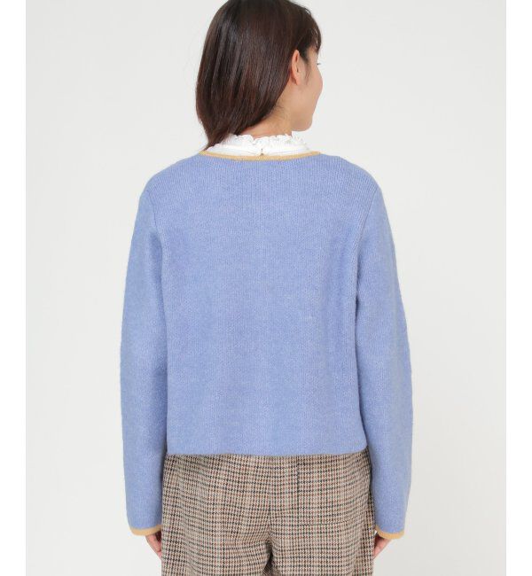 Lbc with Life「配色クルーショート丈カーディガン」|カーディガン|