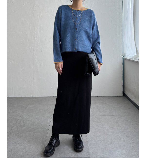 Lbc with Life「配色クルーショート丈カーディガン」|カーディガン|