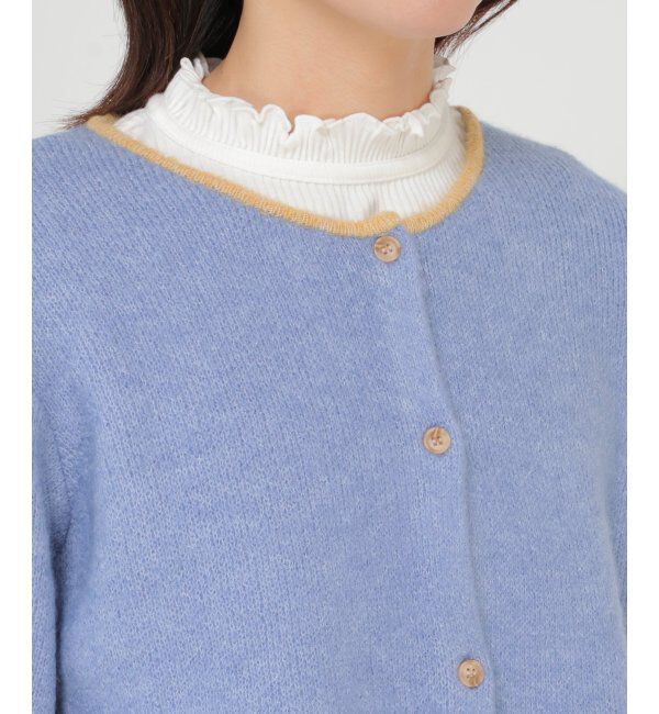 Lbc with Life「配色クルーショート丈カーディガン」|カーディガン|