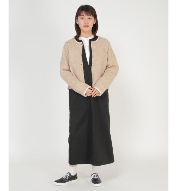 Lbc with Life「配色クルーショート丈カーディガン」|カーディガン|