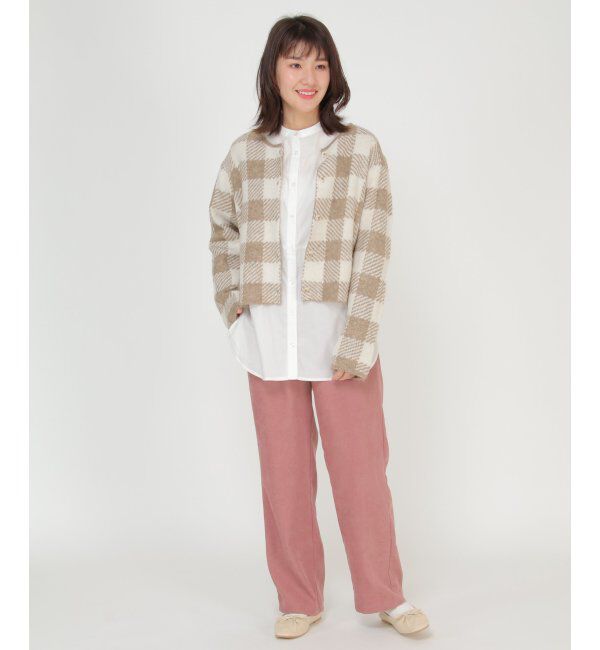 Lbc with Life「配色クルーショート丈カーディガン」|カーディガン|