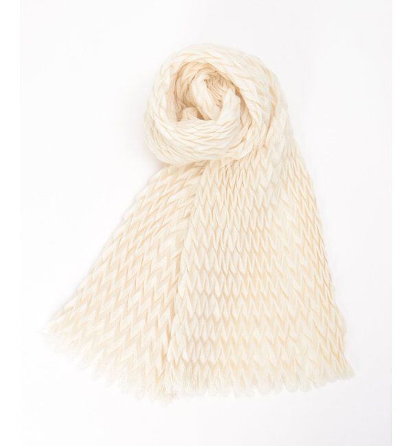 Lbc with Life「ダイヤプリーツストール」|マフラー|オフホワイト