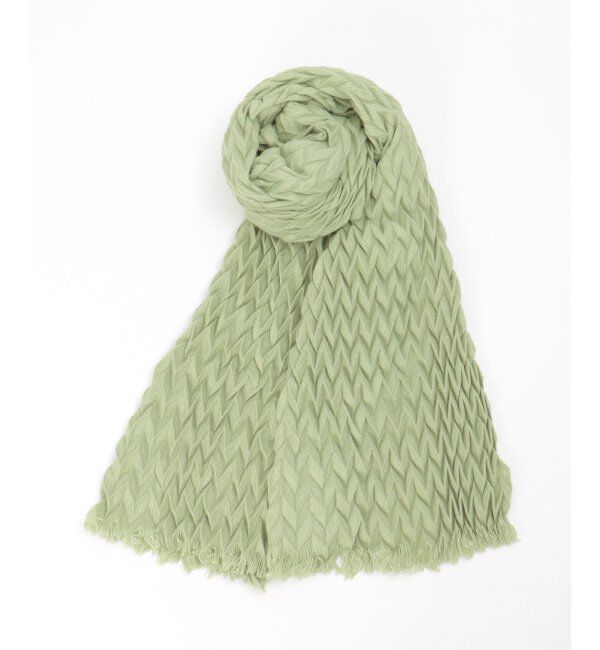 Lbc with Life「ダイヤプリーツストール」|マフラー|グリーン