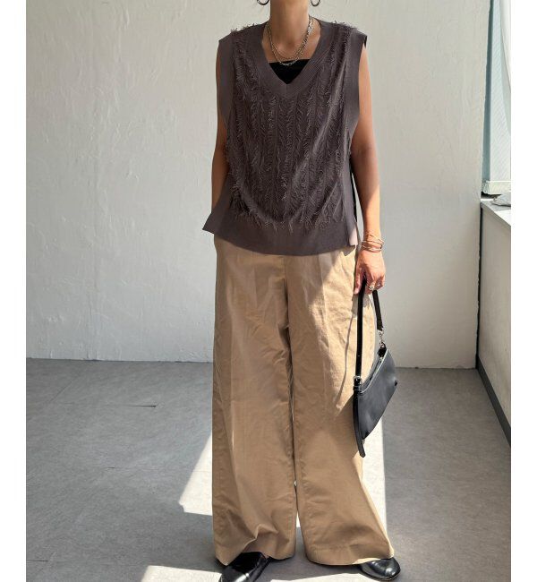 Lbc with Life「フリンジシアーサイドリボンベスト」|ニット・セーター|