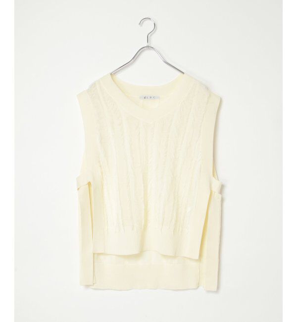 Lbc with Life「フリンジシアーサイドリボンベスト」|ニット・セーター|