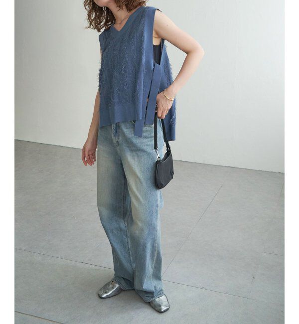 Lbc with Life「フリンジシアーサイドリボンベスト」|ニット・セーター|