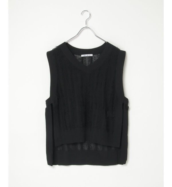 Lbc with Life「フリンジシアーサイドリボンベスト」|ニット・セーター|